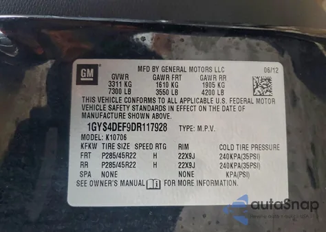 2013 Cadillac Escalade Platinum from USA, damaged, VIN 1GYS4DEF9DR117928